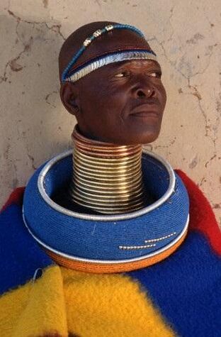 Ring for stretching the neck of African tribal men